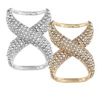 GALPADA Anelli Fibbia per Sciarpa da Donna in Strass Set 2 Pezzi Oro + Argento per Fissaggio Elegante di Sciarpe Cardigan e Camicie Oversize Accessori Moda Raffinati e Resistenti