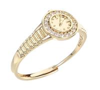 GALPADA Anello Orologio Donna Uomo in Rame Oro Movimento al Quarzo ad Alta Precisione Design Aperto Stile Vintage per Outfit Quotidiani