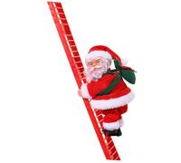 GALPADA Babbo Natale Elettrico Rampicante con Musica Personaggio Decorativo per Natale Ornamento Appeso per Casa Ufficio e Feste Regalo Natalizio per Scala Rossa