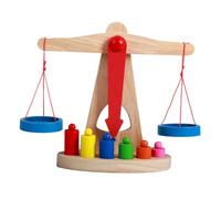 GALPADA Bilancia in Legno per Giocattolo Montessori per Apprendimento del Peso e Calcolo Gioco Interattivo Genitore-Figlio Superficie Liscia e Sicura Didattico per Prima Infanzia