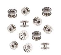 GALPADA Bobine Metalliche 10 Pezzi per Macchina da Cucire Domestica | Acciaio Duro Argento, Intaglio Centrale, Uso Semplice e Pratico per Macchina da Cucire Domestica