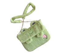 GALPADA Borsa a Mano in Peluche Verde Chiaro Dettagli Metallici | Morbida e Graziosa, Uso Quotidiano e Parchi a Tema, per Donne e Cosplay