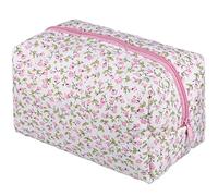 GALPADA Borsa Cosmetica Floreale Rosa con Chiusura Zip Sicura Organizer Portatile Multifunzione per Trucco Prodotti Femminili e Accessori da Viaggio Pochette da Donna Compatta e Leggera