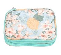 GALPADA Borsa Porta Uncinetti con Doppia Cerniera Oxford Verde, Organizer con Tasche a Rete e Chiusura Sicura per Accessori da Maglia e Uncinetti