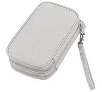 GALPADA Borsa Portaoggetti Scomparti Multipli, Custodia per Accessori Digitali e Organizer da Viaggio Portatile per Cavi Bank, Colore Grigio Elegante