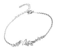 GALPADA Braccialetto Da Donna Con Charm Farfalla Regolabile in Lega Catena Delicata Per Polso Gioiello Studentesco Elegante e Confortevole Idea Regalo Laurea e Amicizia