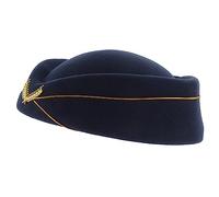 GALPADA Cappello Da Hostess Con Visiera Per Cosplay Soffice In Lana Per Uniformi Da Hostess Reversibile Rosa Stile Scodinzolante Imitazione Monny Blu Navy