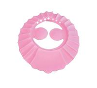 GALPADA Cappello Doccia Regolabile per Ragazzo Ragazza Rosa con Protezione Orecchie in Eva, Copricapo per Lavare Chioma Durante Bagnetto, Adatto a Circonferenza Testa 40-55cm