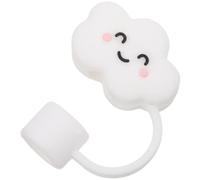 GALPADA Cappuccio per Cannuccia in Silicone a Forma di Nuvola 10mm Bianco | Copertura Riutilizzabile, Antiversamento e Antiimpurità, per Tumbler e Cannucce, Decorazione Adorabile