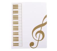 GALPADA Cartella Porta Documenti Elegante Bianco e Oro Organizer Portatile per Spartiti Musicali e File Pagine Raccoglitore Documenti per Ufficio e Casa Custodia Pratica e Ordinata