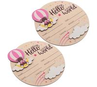 GALPADA Cartelli in Legno per Bambina 2 Pezzi con Scritta Benvenuto Mondo Accessori Fotografici per Annuncio di Nascita e Tappe Mensili Decorazione Sobria per Cameretta e