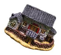 GALPADA Casa in Resina Miniatura Stile Rurale, Decorazione Vintage per Scrivania e Micro Paesaggio Fai da Te, Ornamento Rustico per Interni e Giardino delle Fate