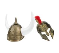 GALPADA Caschi Viking Accessorio Unico e Accattivante per Carnevale e Cosplay 2 Pezzi in Plastica Dorata Riutilizzabili per Uomo e Donna