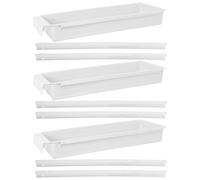 GALPADA Cassettini Portaoggetti per Cucito Creativo in Plastica Bianca, Set di 3 Cassetto e Guida, Portatile ed Espandibile per Scrivania da Cucito e Studi