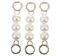 GALPADA Catena per Borsa Tracolla 3 Pezzi in Metallo e Plastico Perle Imitazione, Allunga e Decora la Tracolla per Borsa da Donna, per Party e Uso Quotidiano