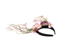 GALPADA Cerchietto Con Corna d Alce e Rami Decorativi Per Capelli Natalizio Fascia Leggera e Confortevole Accessorio Simpatico Per Feste e Fotografia