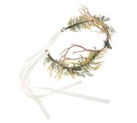 GALPADA Cerchietto Corna di Cervo da Donna per Cosplay Medievale e Rinascimentale, Leggero e Comodo, in Plastica e Metallo Verde, per Servizi Fotografici