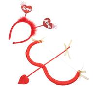 GALPADA Cerchietto di Cupido Arco e Freccia, Set Rosso in Chinlon | Feste a Tema e Balli in Maschera, Accessorio Originale per San Valentino, un Set