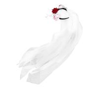 GALPADA Cerchietto per Chioma da Sposa Fantasma di Halloween in Rete Bianco Elegante e Creativo per Eventi Festivi e Balli in Maschera