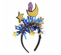 GALPADA Cerchietto per Chioma Stelle e Luna per Feste di Ramadan Eid Mubarak, Leggero e Comodo, Glitter Blu Design Elegante e Elementi Arabi