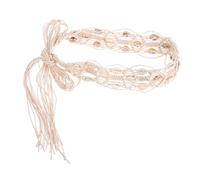 GALPADA Cintura Boho da Donna Macramè Larga con Decorazioni in Simulata Cintura Intrecciata in Corda per Vita Definita Accessorio Estivo per Vestiti e Look da Vacanza