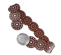 GALPADA Cintura da Donna Vintage Western Dischi Traforati in Pu e Metallo, Cintura Larga Boho a Disco Lombare da 115 Cm, Accessorio Cowgirl per Jeans e Abiti Country