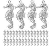 GALPADA Ciondoli in Acciaio Inox 50 Pezzi 10X27Mm a Forma di Cavalluccio Marino per Collane e Bracciali Fai da Te Accessori per Gioielli Estivi
