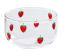 GALPADA Ciotola in Vetro con Motivo Fragola Contenitore Cucina Elegante per Frutta e Insalate Facile da Pulire Design Raffinato per Tavolo Moderno
