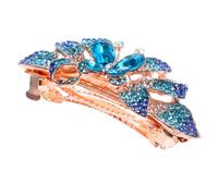 GALPADA Clip per Capelli Donna in Metallo con Strass Fermaglio Molla Grande e Resistente Fermaglio Elegante con Nodo Blu per Acconciature Quotidiane e Feste