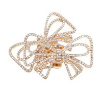 GALPADA Clip per Scarpe Sposa Fiocco in Metallo e Strass Oro, Accessorio Elegante e Versatile per Matrimonio o Compleanno, Aggiunge un Tocco Romantico