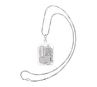 GALPADA Collana Ciondolo Scatola Musicale Quadrata in Acrilico e Metallo Argento, Creativa e Delicata, Facile da Indossare, la Stagione delle Feste