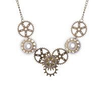 GALPADA Collana Creativa con Ciondolo Ingranaggio Steam Gear in Stile Steampunk per Donna Accessorio Elegante e Originale per Feste e Occasioni Speciali