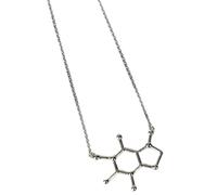 GALPADA Collana da Donna in Lega Argento Ciondolo Chimica Caffeina, Design Creativo Unico, Sicura la Pelle e Decorazione Elegante per Amanti del Caffè