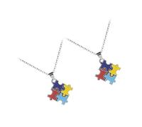 GALPADA Collana la Consapevolezza Autismo 2 Pezzi in Lega Lucida e Decorativa, Resistente alla Ruggine, di Compleanno