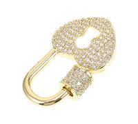 GALPADA connettore collana chiusura sterlina Chiusure fermagli per gioielli con strass Gioielli per il cuore serratura per gioielli clip per accorciare la collana rame D'oro