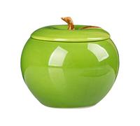 GALPADA Contenitore Ceramico Verde Coperchio per Uso Domestico e Ufficio, Contenitore Decorativo Multifunzione per Alimenti e Archiviazione Desktop