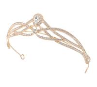 GALPADA Corona Barocca Retro Strass in Lega e Cristalli Oro per Donna e Ragazze, Accessorio Elegante per Matrimonio e Festa di Halloween