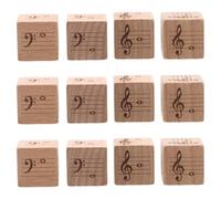 GALPADA Dadi Musicali a 8 Facce in Legno per Insegnamento Teoria Musicale 12 Pezzi, per Attività di Lettura del Pentagramma e Giochi Didattici in Classe