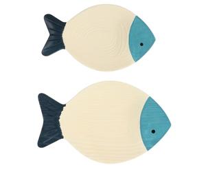 GALPADA Decorazione Murale Ornamento Rustico in Legno 2 Pezzi a Forma di Pesce per Pergola e Porta per Decorazioni Casa e Soggiorno