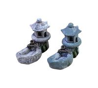 GALPADA Decorazioni per Giardino Esterno 2 Pezzi Mini Torre Piscina in Resina Ornamentale per Vaso Piante Adatto e Mini Spazi Verdi