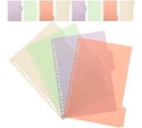 GALPADA Divisori per Raccoglitori ad Anelli A5 in Pp Trasparente, Set 12 Pezzi Linguette Scrivibili, Separatori Perforati per Quaderni e Agende Organizzate