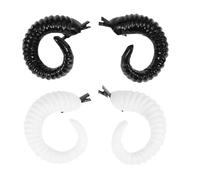 GALPADA Due Paia di Fermagli per Chioma Corna di Pecora Halloween, Accessori Cosplay Unici in Confezione Nera e Bianca, Decorazione Leggera e Resistente per Feste, Carnevale