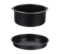 GALPADA e Cestello per Torta Set Accessori per Friggitrice Teglia per Pizza in al Carbonio Nero per 3,5-5,2l
