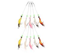 GALPADA Esche da Pesca Morbide Gamberetti Luminosi 10 Pezzi in ABS Riutilizzabili per Pesca Notturna in Fiumi, Esca Versatile per Pesci e Redfish