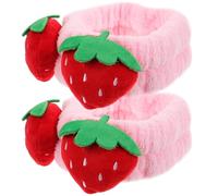GALPADA Fasce per Chioma Fragola 2 Pezzi Elastiche Morbido per Skincare e Lavaggio Viso, Adatte a Ragazze e Donne, Design Carino e Resistente alla Pelle