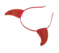 GALPADA Fascia Comoda e Facile da Indossare in Plastica e Metallo di diavoletto Corna Rosse Scintillanti per Halloween e Feste di Compleanno per Chioma