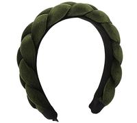 GALPADA Fascia Intrecciata Fasce Larghe Fasce Per Da Donna Fascia a Treccia Largo Elegante Riccio Banda Per Telaio Fasce Per La Testa Signore Tessuto Green