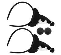 GALPADA Fascia per Chioma da Clown in Peluche 2 Cappelli Neri e Bianchi e 2 Nasi in Spugna Nera Accessori Cosplay per Feste di Halloween Carnevale e Mardi Gras per Adulti e