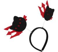 GALPADA Fascia per Chioma Nera di Halloween Gatto Malvagio Set da 3 Pezzi Accessorio Cosplay Morbido ed Elastico per Feste e Travestimenti di Halloween