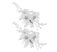 GALPADA Fermagli per Chioma da Sposa con Perle e Fiori 2 Pezzi Accessori per Acconciature da Damigella D’Onore con Strass Copricapo Elegante per Matrimonio e Cerimonie